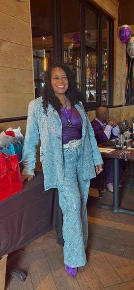 Light blue pantsuit